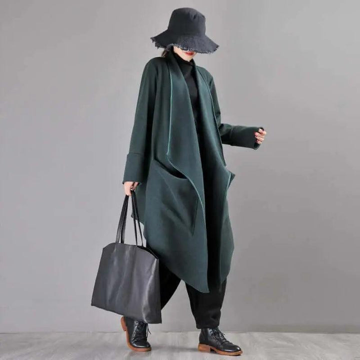 Winter Wool Asymmetrical Coat with Leisure Style-Women's coat-Thebesttailor-Thebesttailor