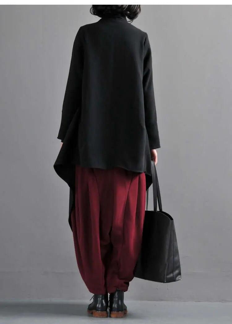 Winter Wool Asymmetrical Coat with Leisure Style-Women's coat-Thebesttailor-Thebesttailor
