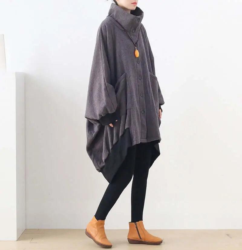 Elegant Vintage Winter Jacket with Oversized Fit-Women's coat-Thebesttailor-Thebesttailor