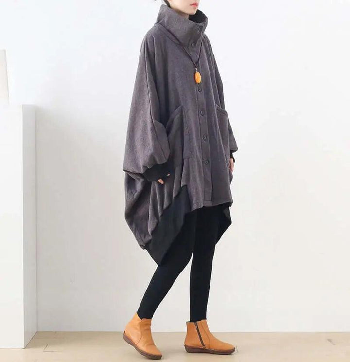 Elegant Vintage Winter Jacket with Oversized Fit-Women's coat-Thebesttailor-Thebesttailor