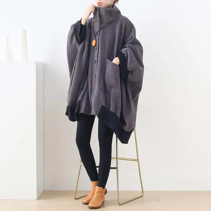 Elegant Vintage Winter Jacket with Oversized Fit-Women's coat-Thebesttailor-Thebesttailor