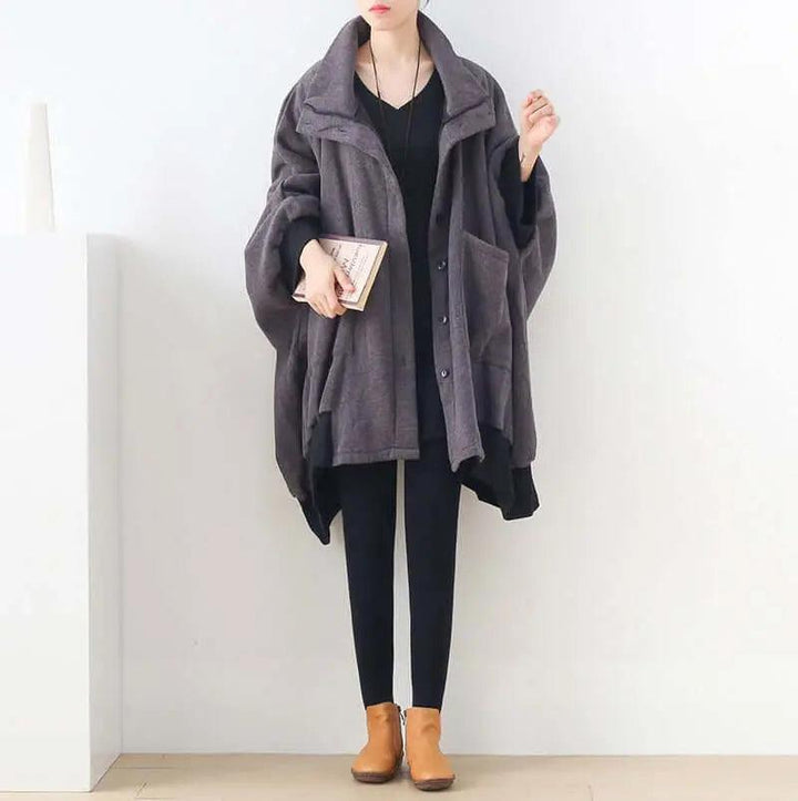 Elegant Vintage Winter Jacket with Oversized Fit-Women's coat-Thebesttailor-Thebesttailor
