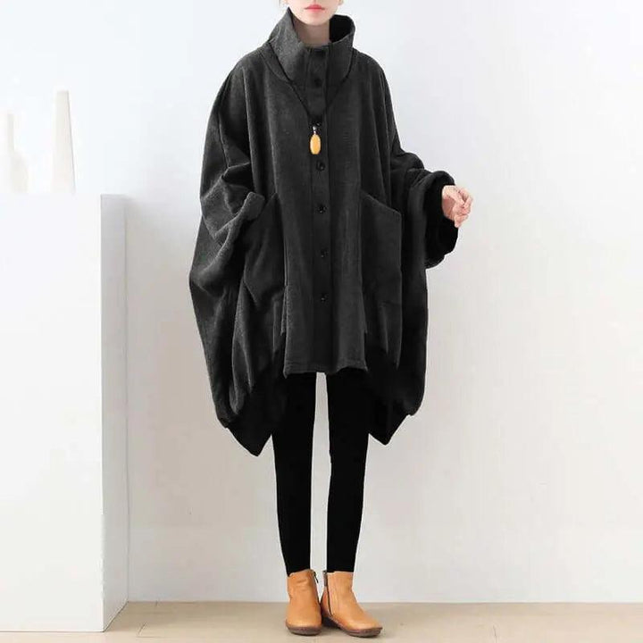 Elegant Vintage Winter Jacket with Oversized Fit-Women's coat-Thebesttailor-Thebesttailor