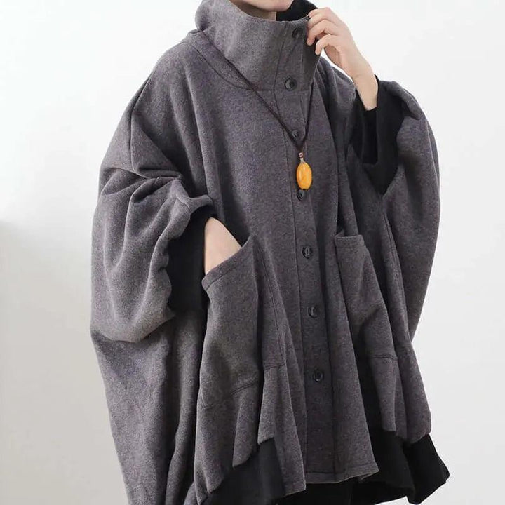 Elegant Vintage Winter Jacket with Oversized Fit-Women's coat-Thebesttailor-Thebesttailor