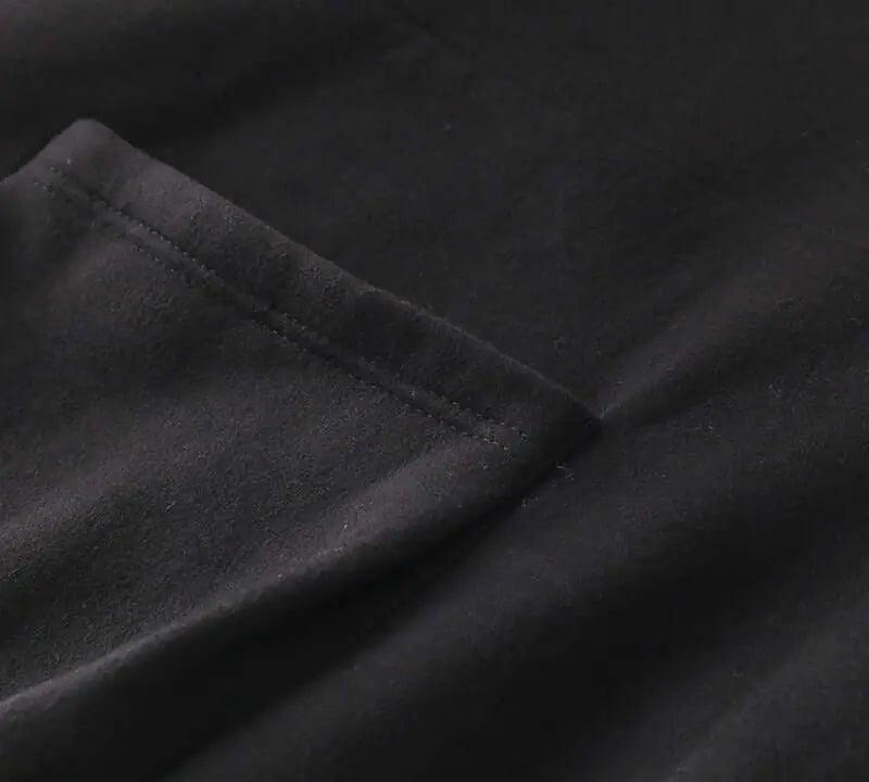 Chic Black Turtleneck A-line Dress with Pockets for Women-Women's dress-Thebesttailor-Thebesttailor