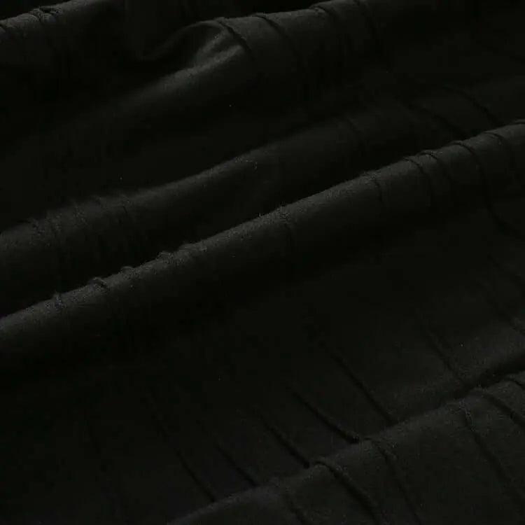 Elegant Black Cotton Dress with Asymmetrical Hem for Women-Women's dress-Thebesttailor-Thebesttailor