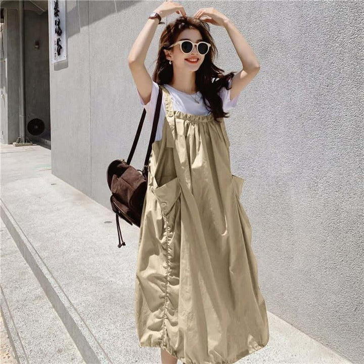 dresses for women Lantern Dress Elevate Your Style Cotton Dress-Women's Skirts-Thebesttailor-One size-Apricot-Cotton-Thebesttailor