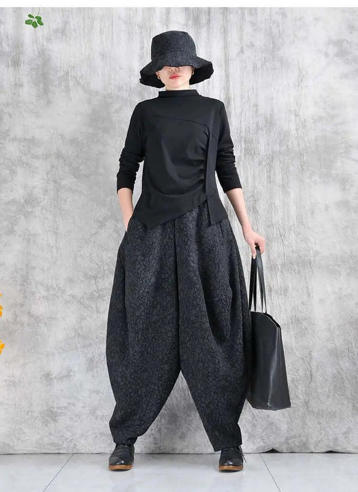 Cotton retro top + harem pants - fashionable short jacket - bohemian pants-Women's coat-Thebesttailor-Thebesttailor