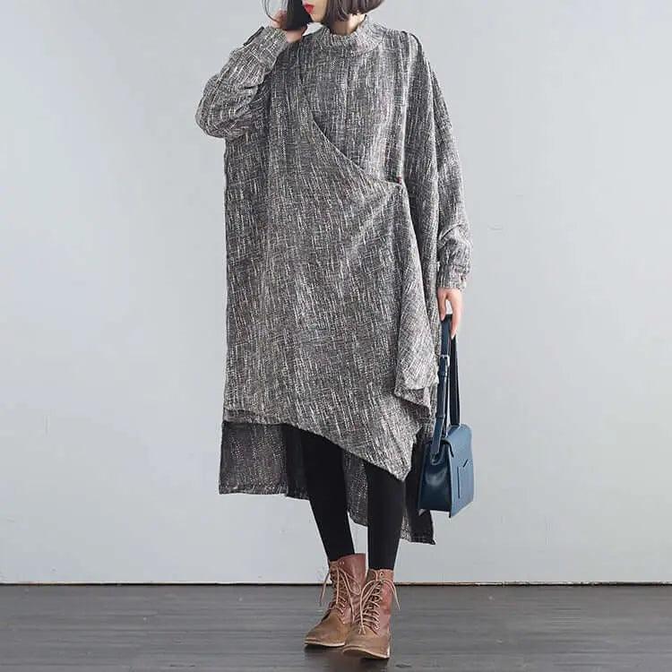 Linen Turtleneck Dress for a Stylish Summer Wardrobe by Thebesttailor