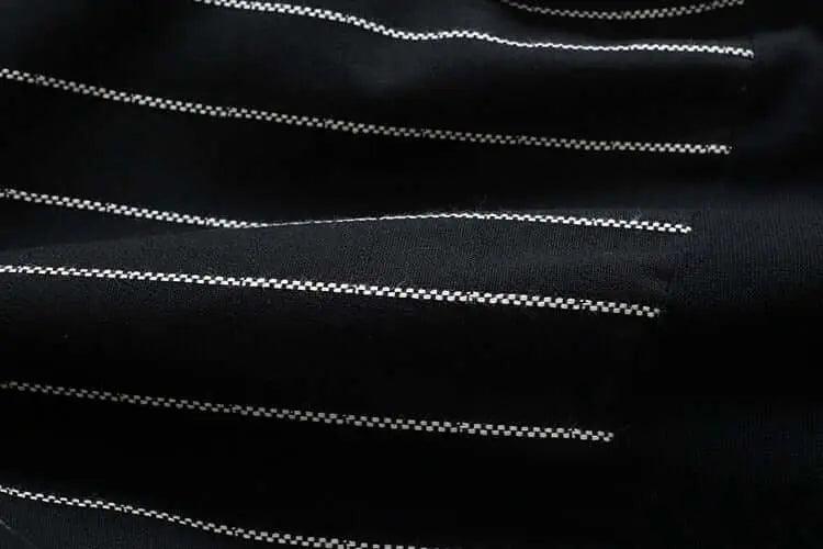 Elegant Striped Jumpsuit with Unique Drop Crotch Pants for Women-Women's pants-Thebesttailor-Thebesttailor