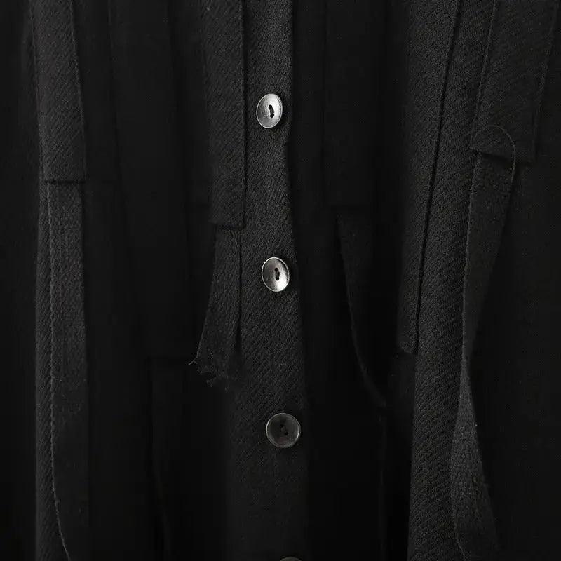 Irregular Single-Breasted Lapel Cotton Trench Coat-Women's coat-Thebesttailor-Thebesttailor