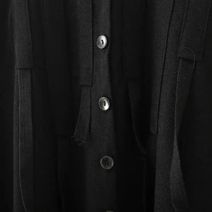 Irregular Single-Breasted Lapel Cotton Trench Coat-Women's coat-Thebesttailor-Thebesttailor