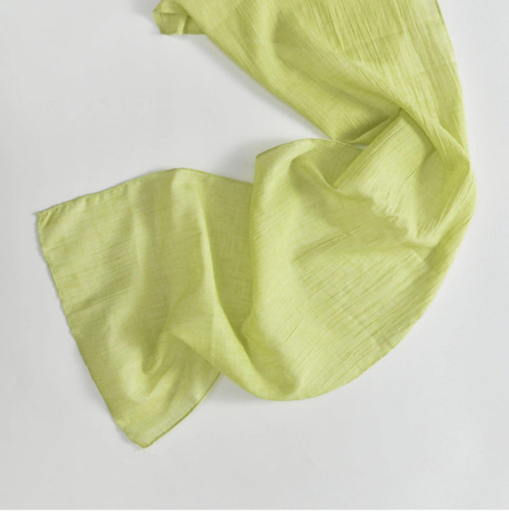 Women's fashion scarf Natural Linen and Cotton Blend Scarf-scarf-Thebesttailor-One size-Fruit green-Thebesttailor