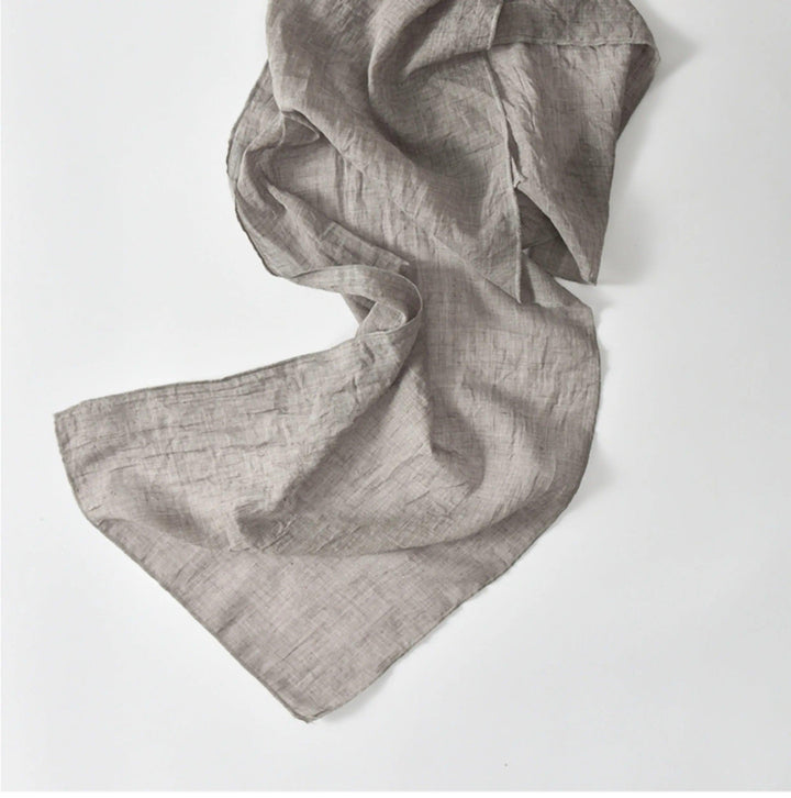 Women's fashion scarf Natural Linen and Cotton Blend Scarf-scarf-Thebesttailor-One size-Gray-Thebesttailor