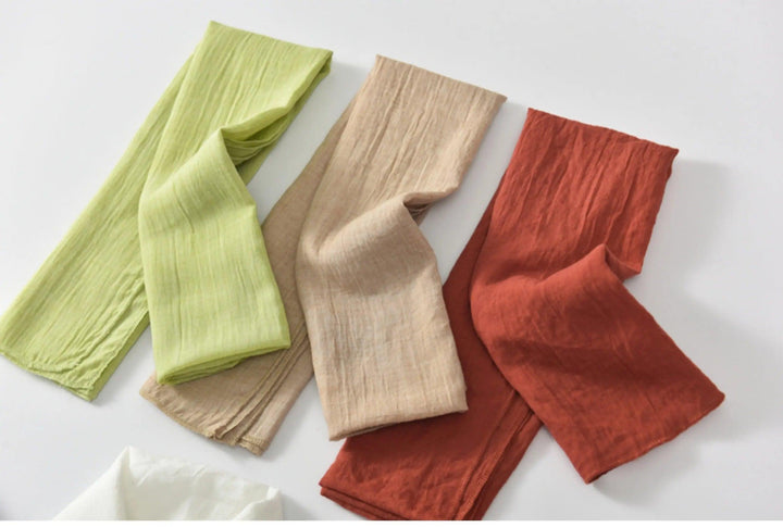 Women's fashion scarf Natural Linen and Cotton Blend Scarf-scarf-Thebesttailor-Thebesttailor