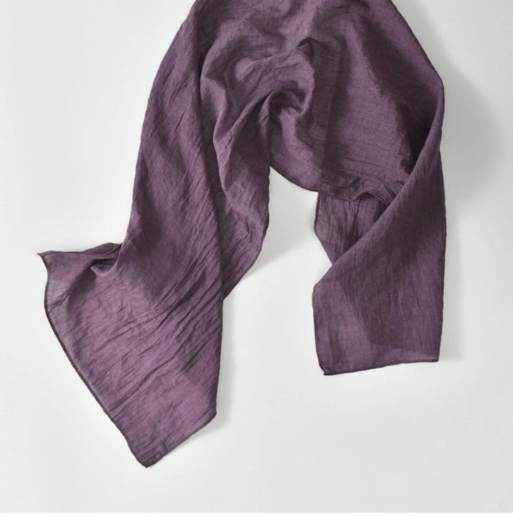 Women's fashion scarf Natural Linen and Cotton Blend Scarf-scarf-Thebesttailor-One size-Purple-Thebesttailor