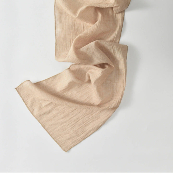Women's fashion scarf Natural Linen and Cotton Blend Scarf-scarf-Thebesttailor-One size-Beige-Thebesttailor