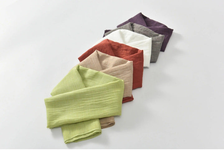 Women's fashion scarf Natural Linen and Cotton Blend Scarf-scarf-Thebesttailor-Thebesttailor