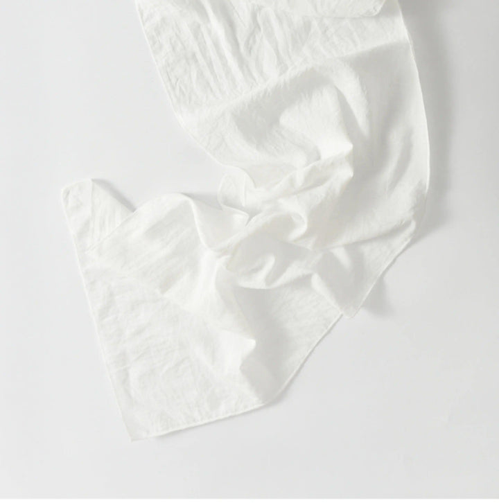Women's fashion scarf Natural Linen and Cotton Blend Scarf-scarf-Thebesttailor-One size-White-Thebesttailor
