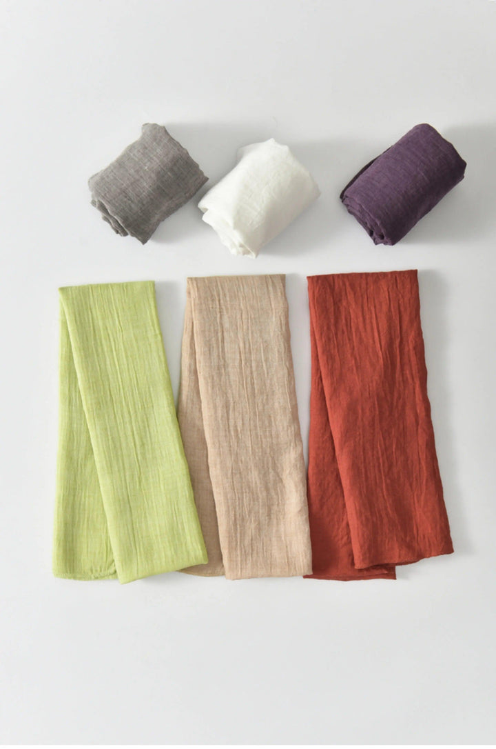 Women's fashion scarf Natural Linen and Cotton Blend Scarf-scarf-Thebesttailor-Thebesttailor