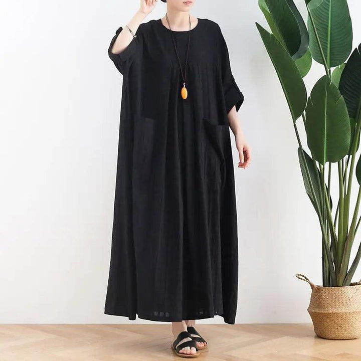 ankle length dress maxi dress for women white cotton dress-Women's dress-Thebesttailor-Thebesttailor