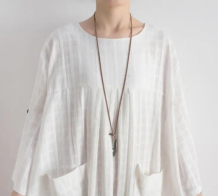 ankle length dress maxi dress for women white cotton dress-Women's dress-Thebesttailor-Thebesttailor