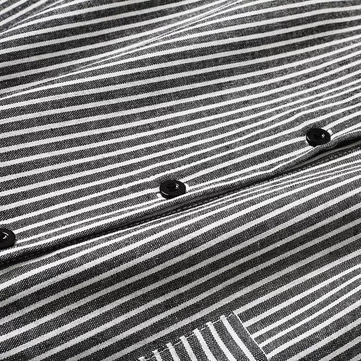 striped long sleeve shirt womens Cotton Button-down shirts-Women's Shirt-Thebesttailor-Thebesttailor