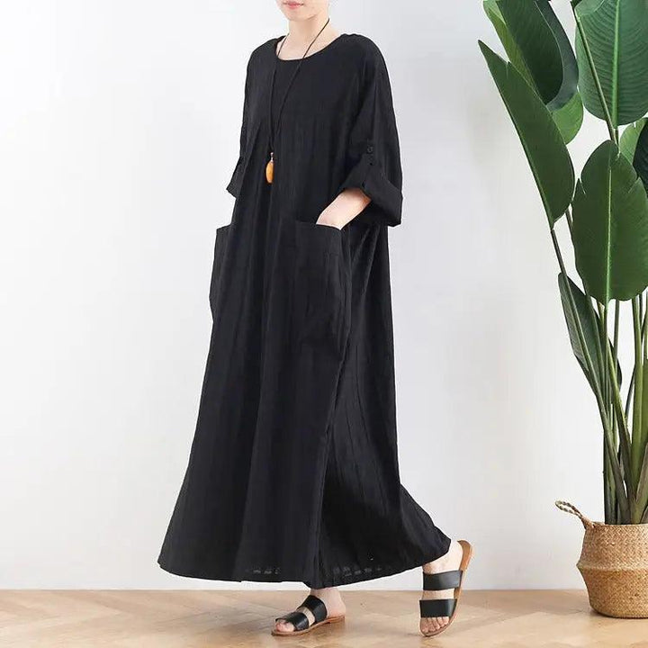 ankle length dress maxi dress for women white cotton dress-Women's dress-Thebesttailor-Thebesttailor