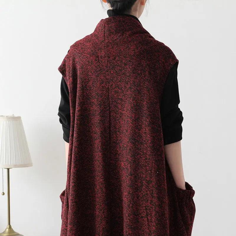 sleeveless dresses for women Cotton blend maxi dress with pockets-Women's dress-Thebesttailor-Thebesttailor