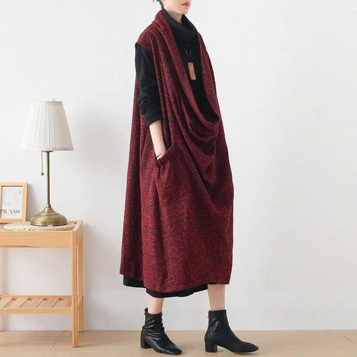 sleeveless dresses for women Cotton blend maxi dress with pockets-Women's dress-Thebesttailor-Thebesttailor