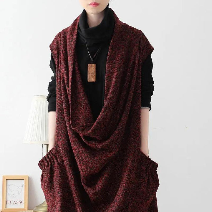 sleeveless dresses for women Cotton blend maxi dress with pockets-Women's dress-Thebesttailor-Thebesttailor