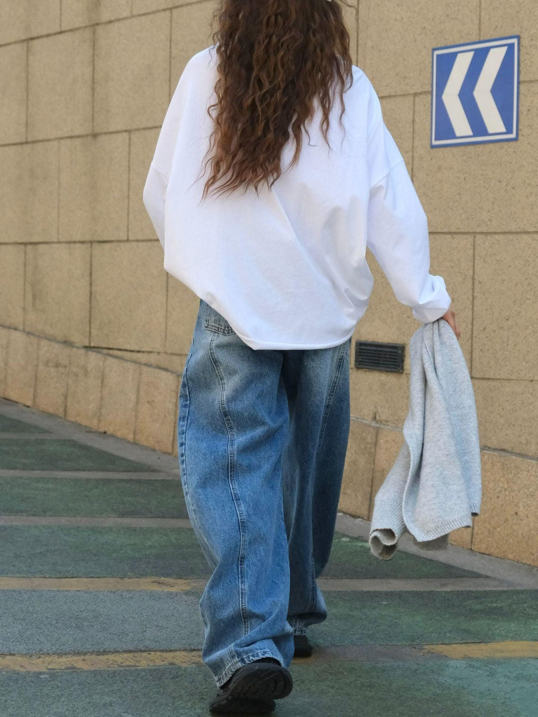 Blue denim high waist wide leg pants-Women's pants-Thebesttailor-Thebesttailor