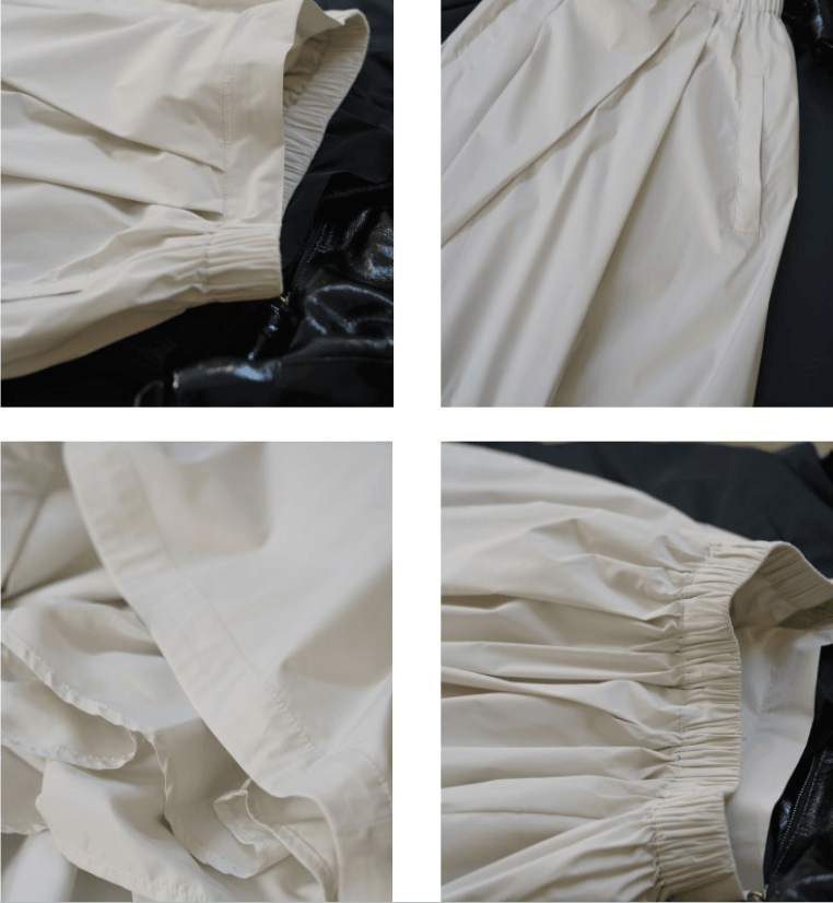Elastic waist skirt with loose silhouette A-line skirt with pockets Thebesttailor
