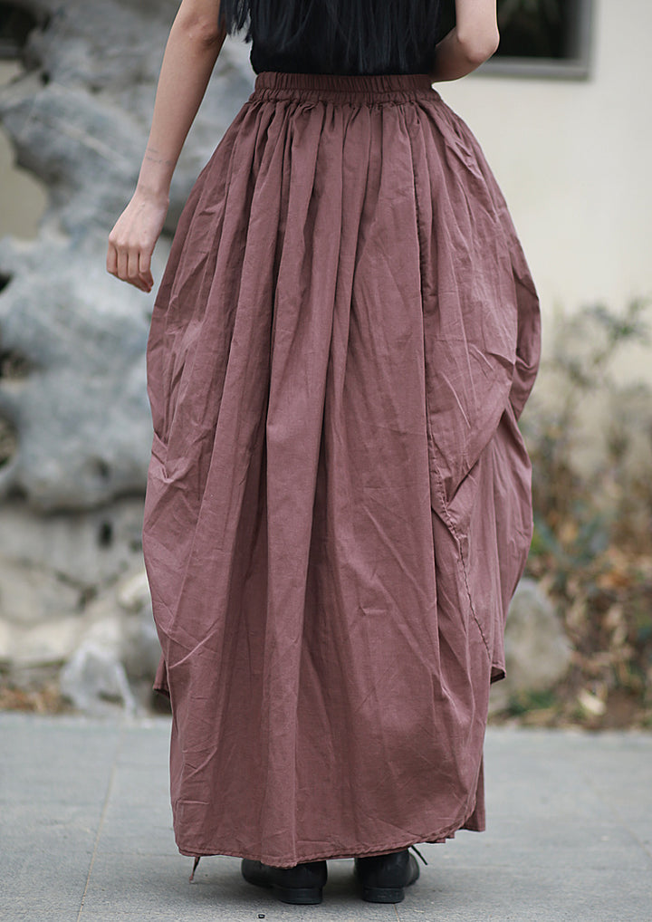 Irregular Pleated Skirt Ankle Length Maxi Skirt