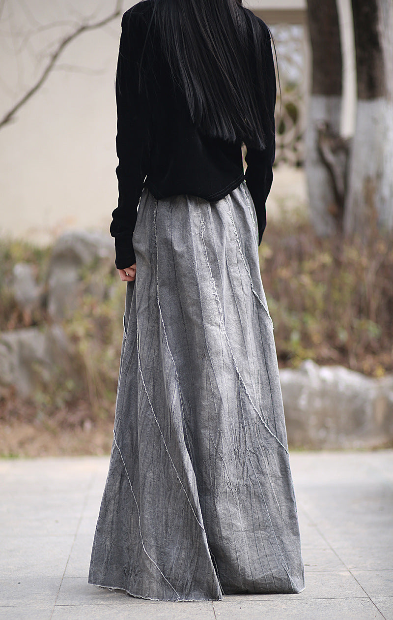 A-line linen maxi skirt for formal occasions