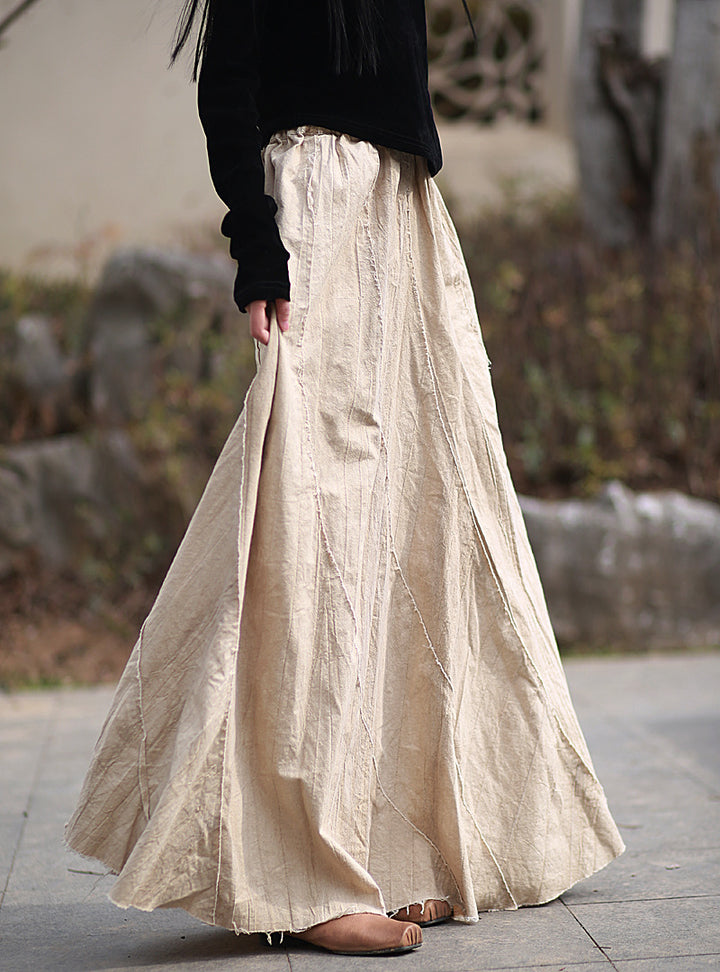 A-line linen maxi skirt for formal occasions