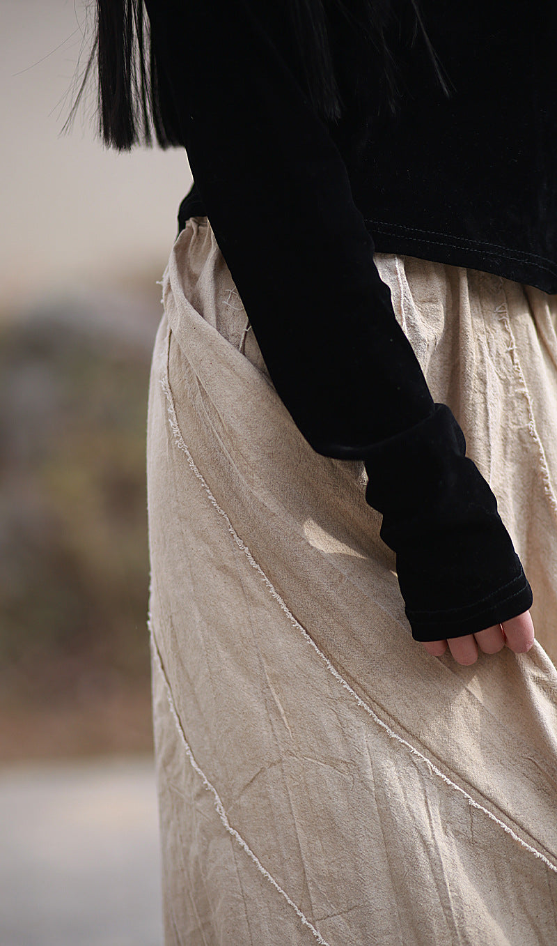 A-line linen maxi skirt for formal occasions