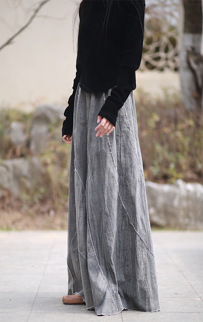 A-line linen maxi skirt for formal occasions