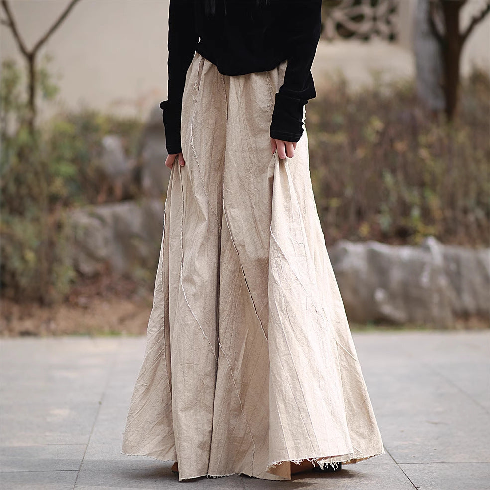 A-line linen maxi skirt for formal occasions by Thebesttailor