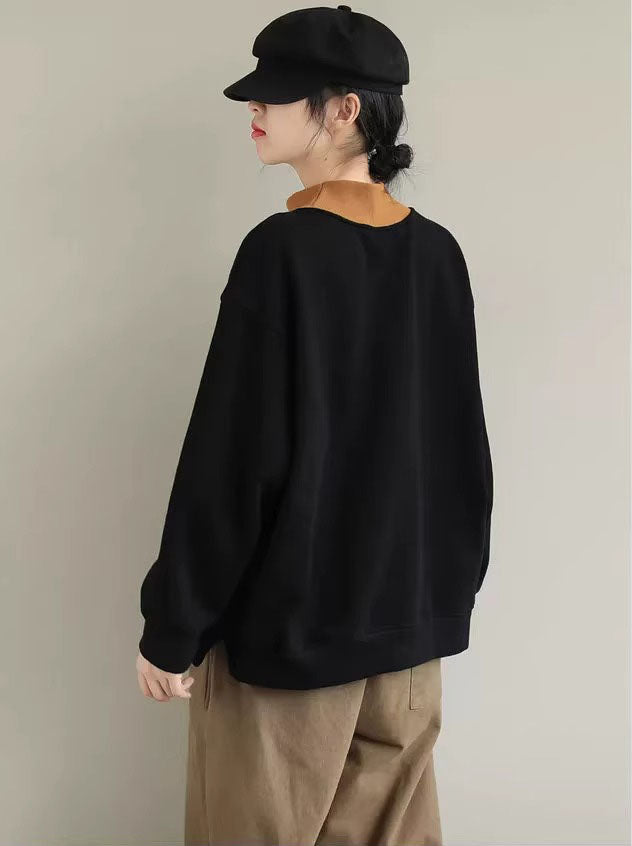 Winter cartoon pattern turtleneck sweatshirt