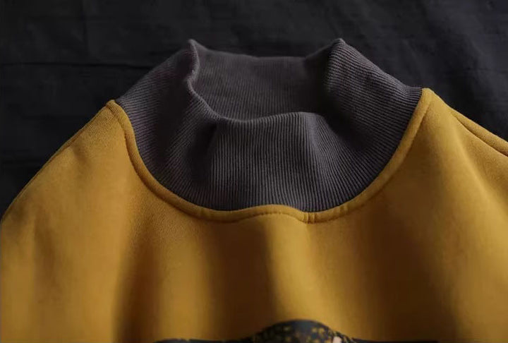 Winter cartoon pattern turtleneck sweatshirt