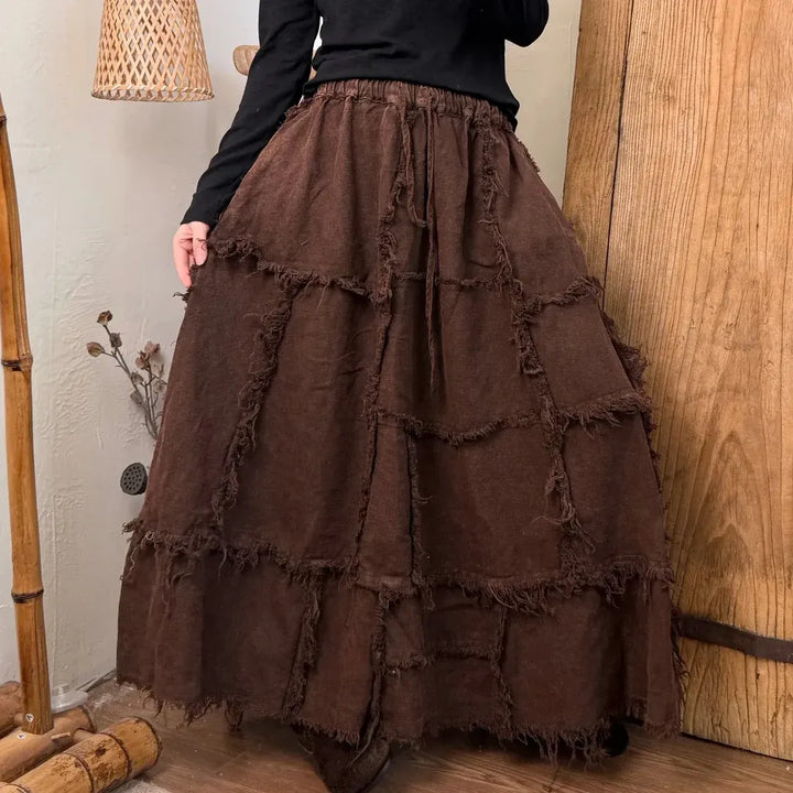 Festive Outfits Autumn Casual Linen A-Line Skirt for Women