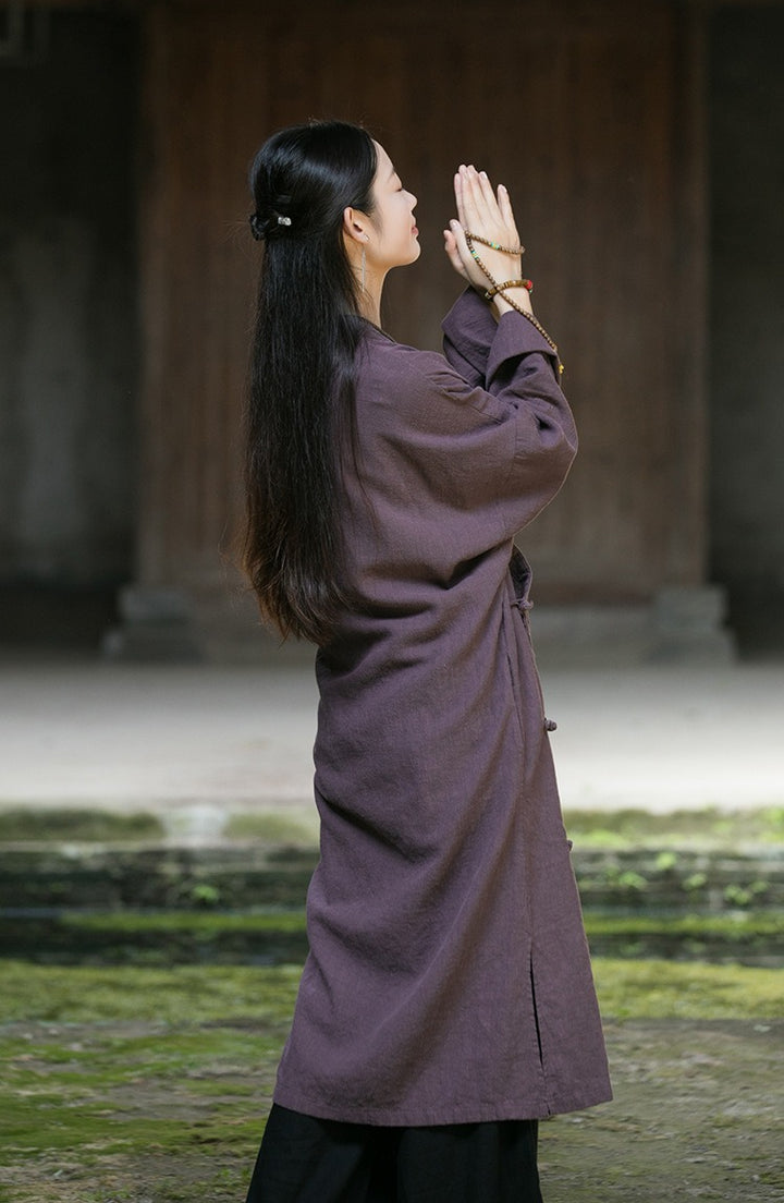 Casual Meditation Linen Long Robe Dress for Women