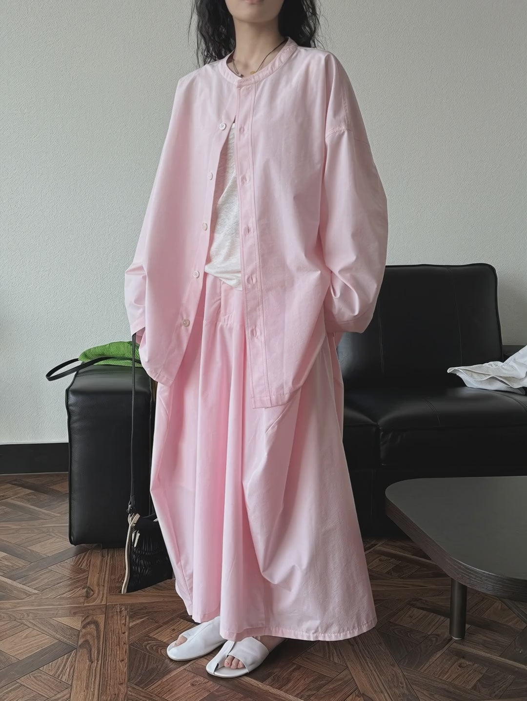 Parisian-style simple side-button shirt Women's