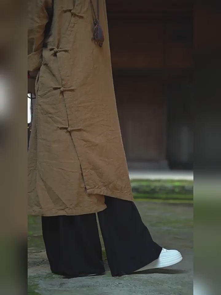 Casual Meditation Linen Long Robe Dress for Women