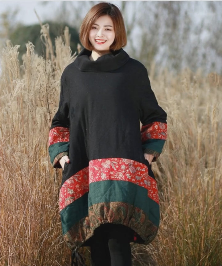 Loose long padded coat women's winter dress