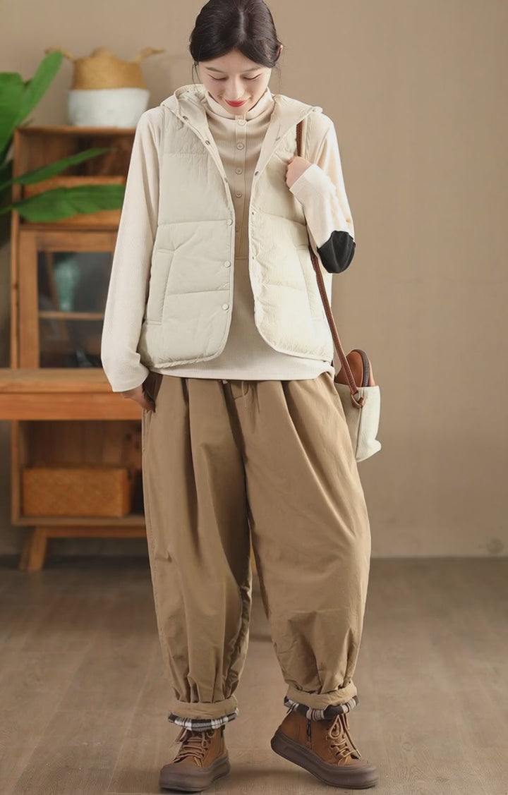 Winter casual double-padded warm harem pants for women