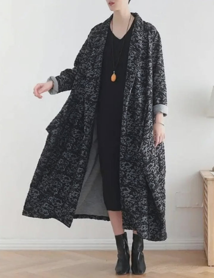 Winter Maxi Coat Womens Oversized Dark Gray Cotton Winter Coat