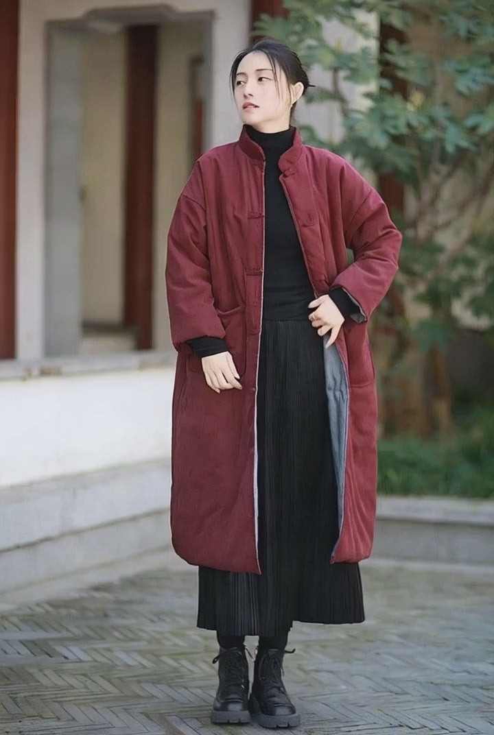 Retro Long Sleeve Quilted Padded Coat for Women – Winter Essential