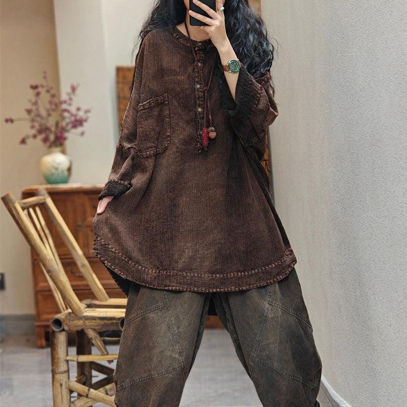 Dark Brown Women Spring Lapel Fashion Zipper Long Sleeve Coat Jacket Thebesttailor